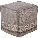 Bowery Hill Cube Pouf Ottoman, Gray - Transitional - Floor Pillows And Poufs - by Homesquare