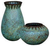 Uttermost Bisbee Turquoise Vases, Set of 2 - Farmhouse - Vases - by Uttermost | Houzz