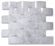 12x12 Carrara White 3D Cambered Subway Curved Arched Mosaic Polished - Modern - Wall And Floor Tile - by Stone Center Online