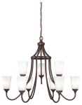 Vaxel Lighting H0056 Lorimer 9-Light Chandelier, Satin Nickel - Transitional - Chandeliers - by Hansen Wholesale