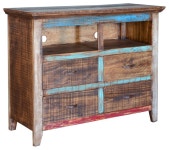 Cabana 4-Drawer DVD Chest Multicolor - Farmhouse - Media Cabinets - by QUETZAL & COATL, LLC