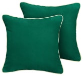 Sunbrella Canvas Forest Green Outdoor Corded Pillows, Set of 2 - Contemporary - Outdoor Cushions And Pillows - by Sorra Home | Houzz