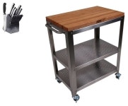 John Boos 30x20 CU-CULART, 13 pc Henckels Knife Set - Industrial - Kitchen Islands And Kitchen Carts - by The Country Butler