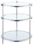 Convenience Concepts Royal Crest 3-Tier Round End Table, Chrome - Contemporary - Side Tables And End Tables - by Homesquare