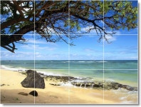Beach Scene Shower Tile Mural B061 - Traditional - Tile Murals - by Picture-Tiles