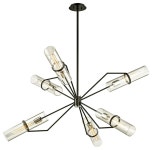 Troy Lighting F6328 Raef 6 Light 50 Wide Chandelier with Clear Glass Cylinder - Midcentury - Chandeliers - by Buildcom