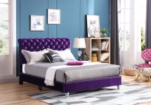 Princeton Tufted Upholstered Faux Leather Bed - Traditional - Panel Beds - by Glory Furniture