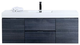 Bliss 60 Single Sink Wall Mount Bathroom Vanity - Contemporary - Bathroom Vanities And Sink Consoles - by KubeBath LLC | Houzz
