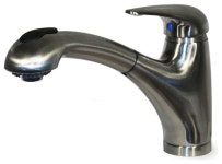 Nantucket Sinks Classic Single Handle Faucet, Satin Nickel - Contemporary - Kitchen Faucets - by Nantucket Sinks