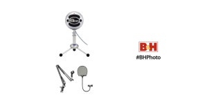 USB Condenser Blue Home VoIP Communications Kit with Snowball USB Condenser Microphone, Musicians Value Crane-Arm & Pop Filter