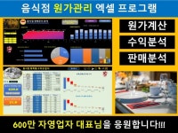 외식업 음식점 원가 계산 엑셀 프로그램 - 크몽