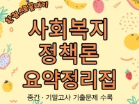 사회복지정책론 요약정리집 + 중간,기말고사 기출문제 - 크몽