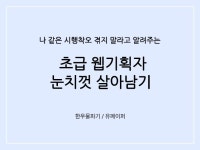 초급 웹기획자 눈치껏 살아남을 수 있는 노하우를 드립니다. - 크몽