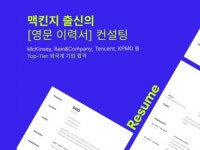 맥킨지 출신 컨설턴트의 영문 이력서 자기소개서 컨설팅 - 크몽