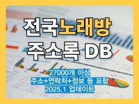 최신 전국 노래방 리스트 주소록 DB - 크몽