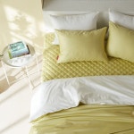 리바트몰 60수사틴 올리브투톤 순면이불커버패드세트호텔침구LK