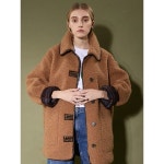 롯데면세점 [엔오르] ENOR_OVERFIT BUTTON POINT FUR COAT_BROWN_F