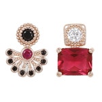 롯데면세점 [쥬디앤폴] #루비레드/로얄 앤티크 루비 레드 포인트 언발 귀걸이