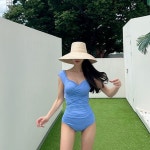 롯데면세점 [안단테나인] X코르셋 원피스 수영복 바이올렛