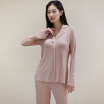 롯데면세점 [허비쉬] 이너캡 벨커프스 파자마 세트 - 모브핑크