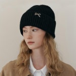 롯데면세점 [쥬디앤폴] #블랙/리본 포인트 니트 비니