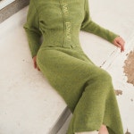 롯데면세점 [에브모우] ALPACA KNIT LONG SKIRT - MINT GREEN