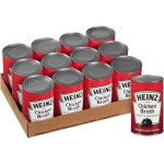         12-pack of 49.5oz Heinz Chicken Broth $20.19 + free s/h ($18.05 w/ 5 s&s or $1.50 per 49.5oz can)      -  Slickdeals.net... 