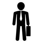 Businessman with Suitcase Icon - Free PNG & SVG 210068 - Noun Project