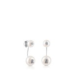         White Gold Puppies Earrings with Diamond and Pearl - TOUS