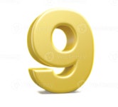 3d number 9 golden 11287654 PNG 3d number 9 golden