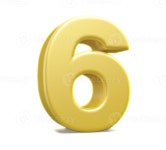 3d number 6 golden 11297476 PNG 3d number 6 golden