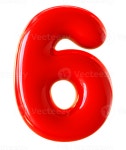 3d red number 6 11298044 PNG 3d red number 6