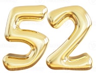 Gold 3d number 52 36304315 PNG Gold 3d number 52