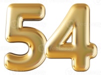 Gold 3d number 54 36304567 PNG Gold 3d number 54