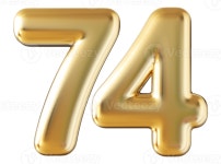 Gold 3d number 74 36304598 PNG Gold 3d number 74