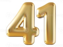 Gold 3d number 41 36304917 PNG Gold 3d number 41