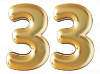 Gold 3d number 33 36304924 PNG Gold 3d number 33