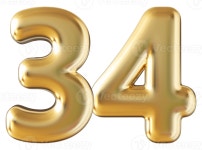 Gold 3d number 34 36304927 PNG Gold 3d number 34