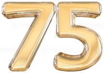 Gold 3d Number 75 36308972 PNG Gold 3d Number 75