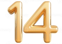 Gold 3d Number 14 36309154 PNG Gold 3d Number 14