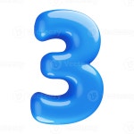 Blue 3D Number 3 46597945 PNG Blue 3D Number 3