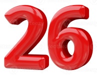Red 3D Number 26 46645545 PNG Red 3D Number 26