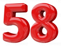 Red 3D Number 58 46645577 PNG Red 3D Number 58
