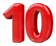 Red 3D Number 10 46645602 PNG Red 3D Number 10