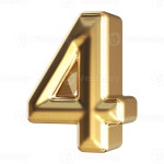 Gold 3D Number 4 46645623 PNG Gold 3D Number 4