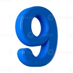 Blue 3D Number 9 46645697 PNG Blue 3D Number 9