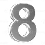 Silver 3D Number 8 46645806 PNG Silver 3D Number 8