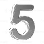 Silver 3D Number 5 46645825 PNG Silver 3D Number 5