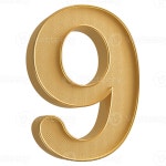 Gold 3D Number 9 46645890 PNG Gold 3D Number 9