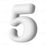 Silver 3D Number 5 46646227 PNG Silver 3D Number 5